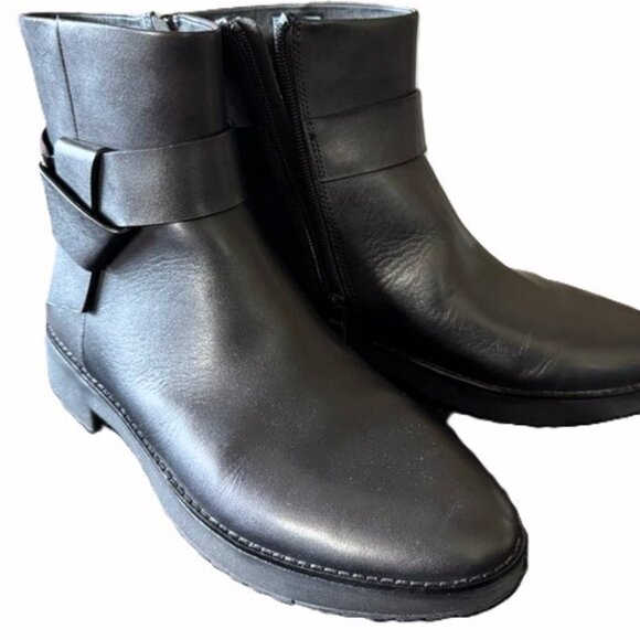 FitFlop Knot Black Leather Ankle Boots | Women's Size 8 | NWT in Box - Picture 5 of 9